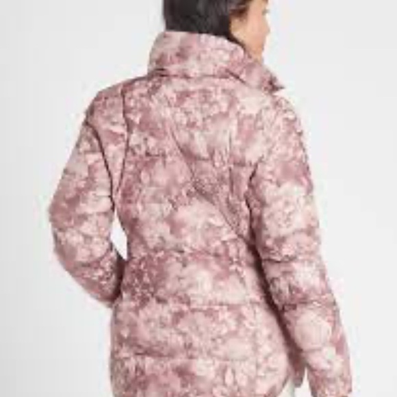 Athleta Downtown Printed Jacket in Antoinette Floral Pink Small Down Coat - Picture 2 of 16